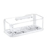 Cake log holder in Grey Pearl, clear rectangular lid with handle over a grey marbled base