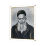 Black and white version of the Chofetz Chaim portrait with grey background
