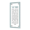 Classic Asher Yatzar wall plaque in cyan with raised title on clear acrylic, chrome standoffs