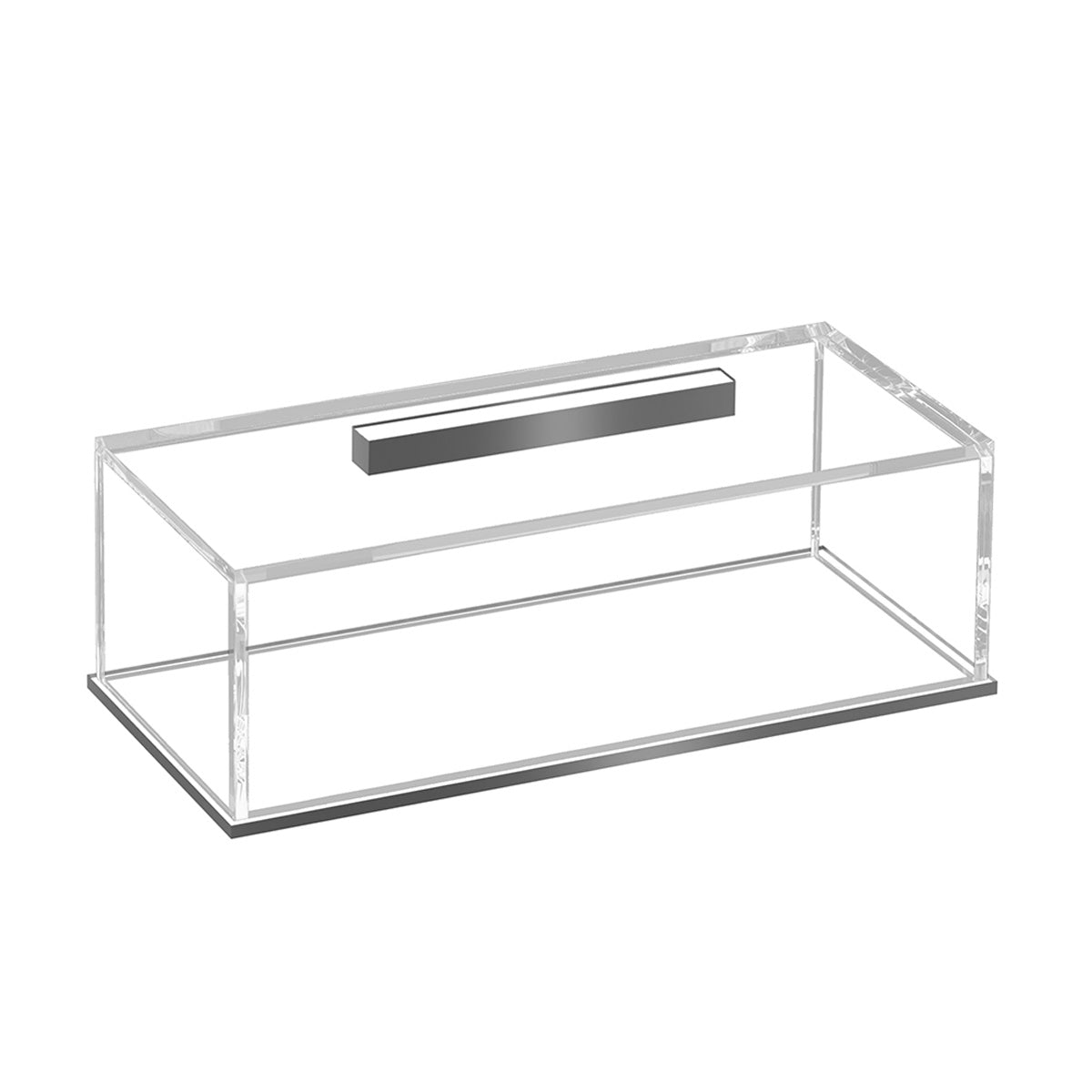 Silver version of the cake log holder with a silver handle and silver base edge