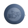 Front of the navy pouch embossed with a Havdalah cup and Hamavdil lettering