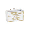 Gold Compact Classic Havdalah set, closed lucite case with אש and בשמים labels