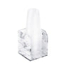 Grey Pearl marbled cup stacker holding a tall stack of clear plastic cups