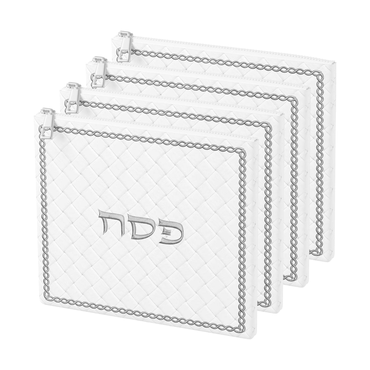 Silver-trim Pesach matzah pouches