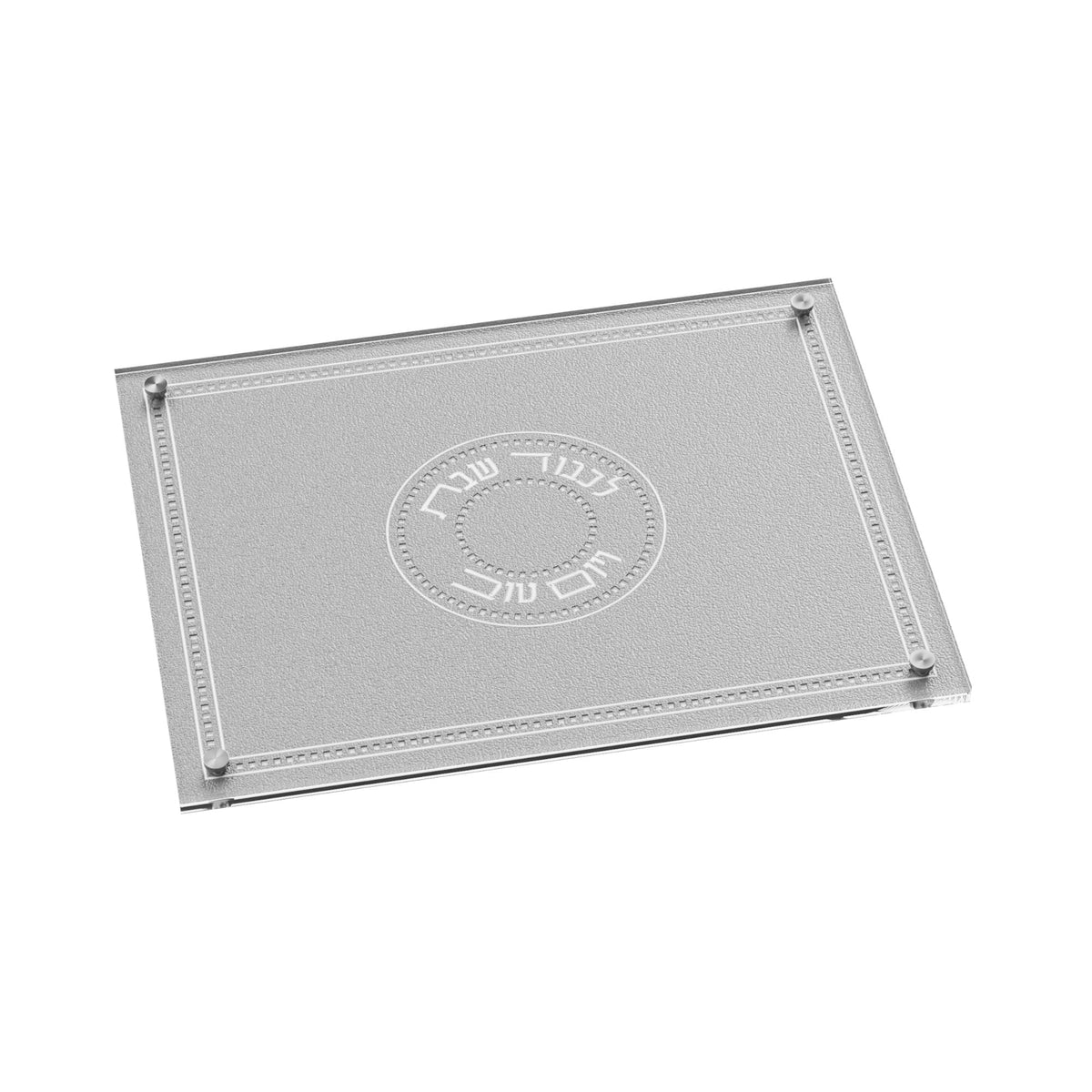 Full Silver finish, silver leather ground with a light medallion and pegs