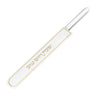 Gold Kosel knife cover, white leather with gold border and שבת ויום טוב, knife handle showing