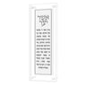 Silver version of the Asher Yatzar plaque in clear lucite with standoffs