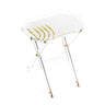 Gold version of the folding Chanukah table with gold menorah embroidery and fittings