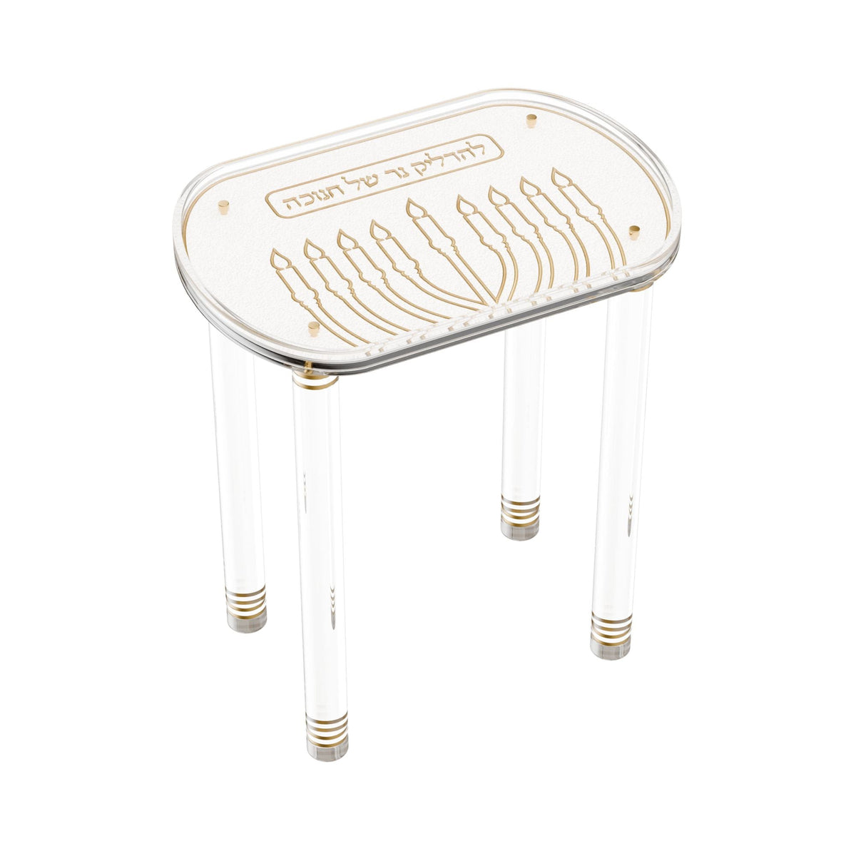Gold version of the table v2 with gold menorah embroidery and gold leg rings