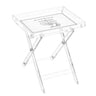 Silver version of the folding table with silver menorah embroidery