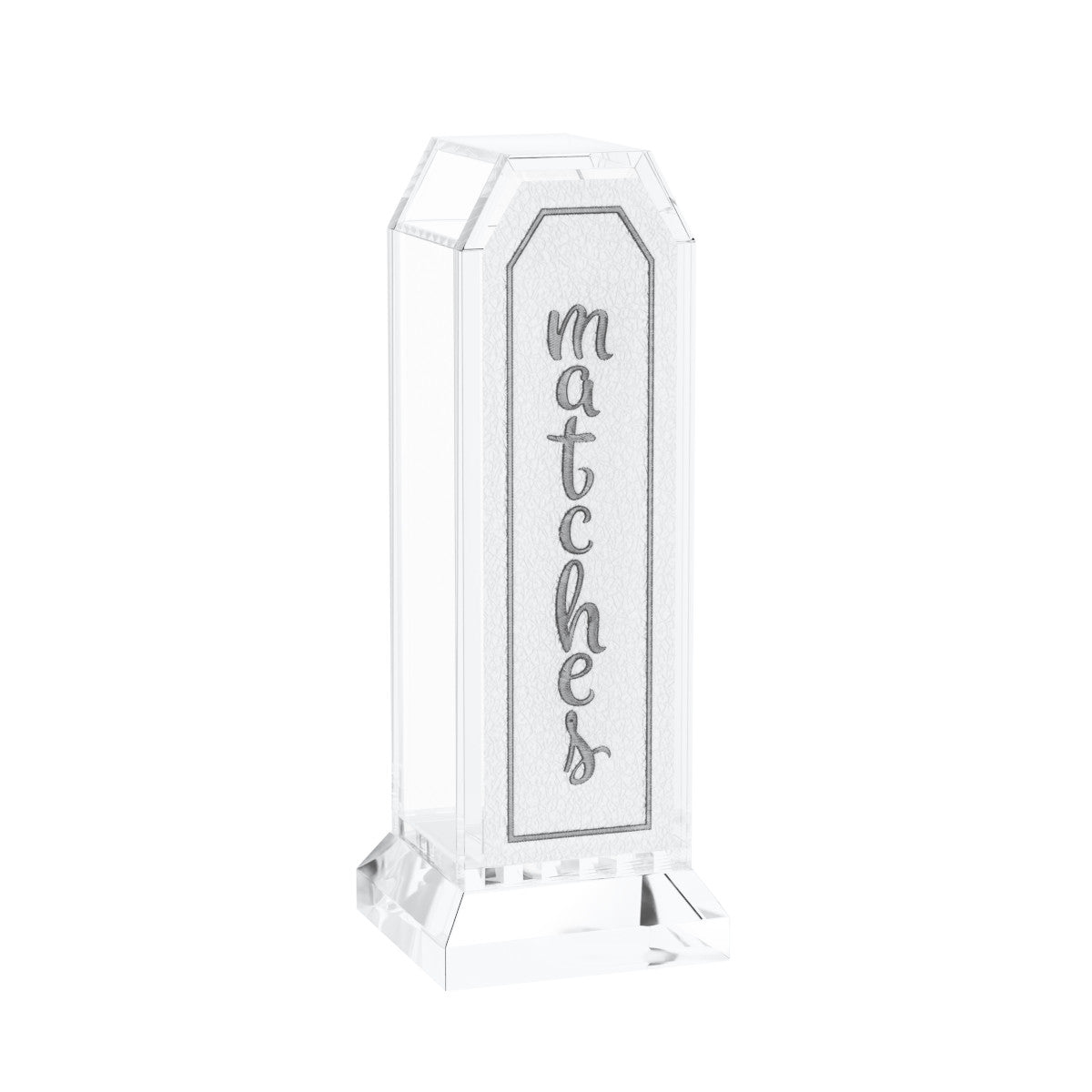 Silver English version with matches in silver script on the white leather front