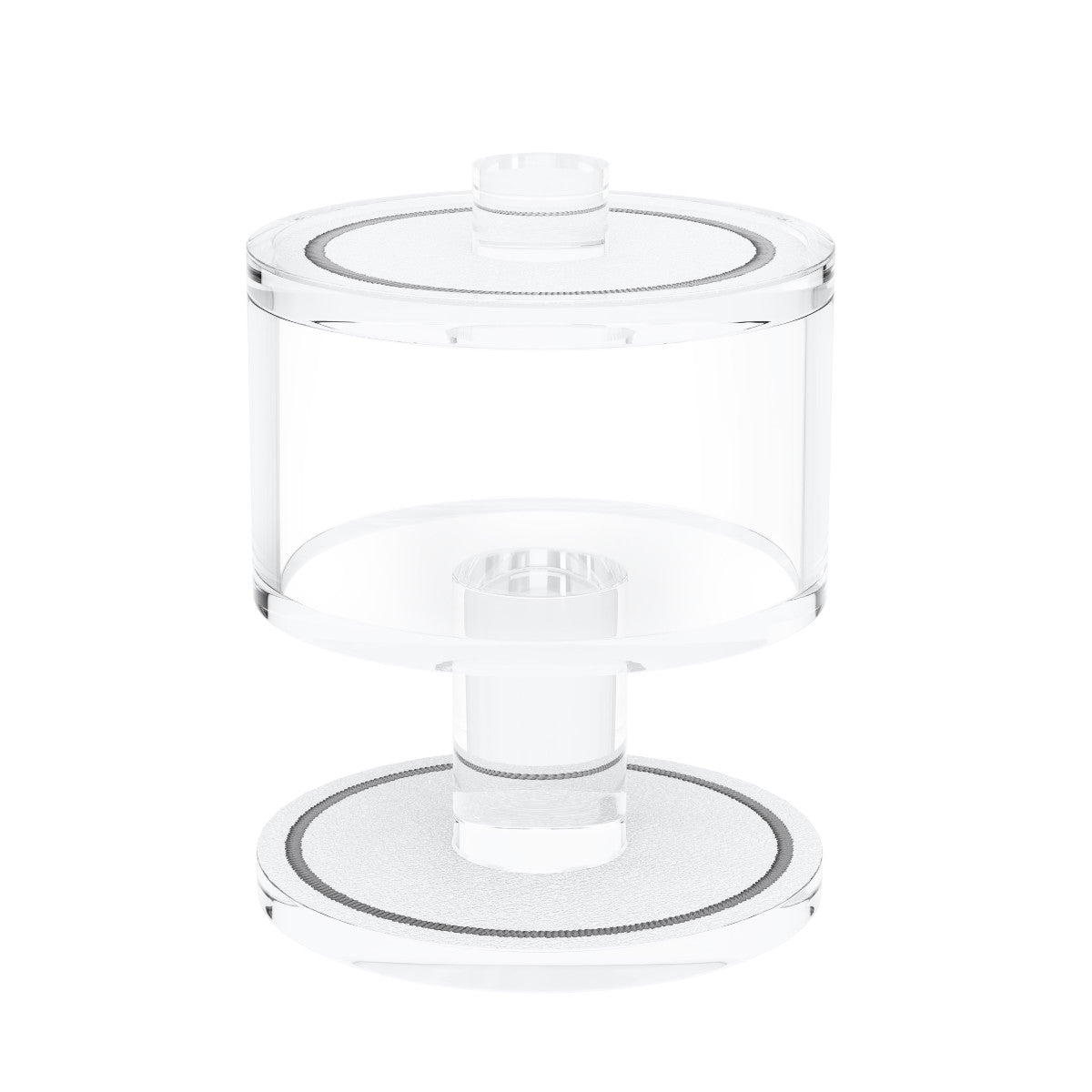Silver trim version of the salt holder with its magnetic lid closed