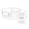 Silver version of the Pesach cup and bowl set with silver rim and lettering