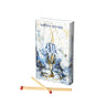 Midnight Blue Havdalah matchbox with painted candle and kos, two long matches in front