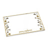 Ornate Garden clear lucite candle lighting tray with gold border, flower branches in the corners and gold Hebrew title