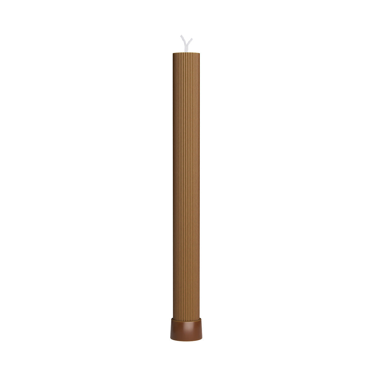 Brown fluted pillar Havdalah candle, the second color option