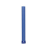 Navy blue fluted pillar Havdalah candle standing upright on white