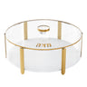 Gold version of the Pillar round matzah box with gold pillar supports and gold Matzah title