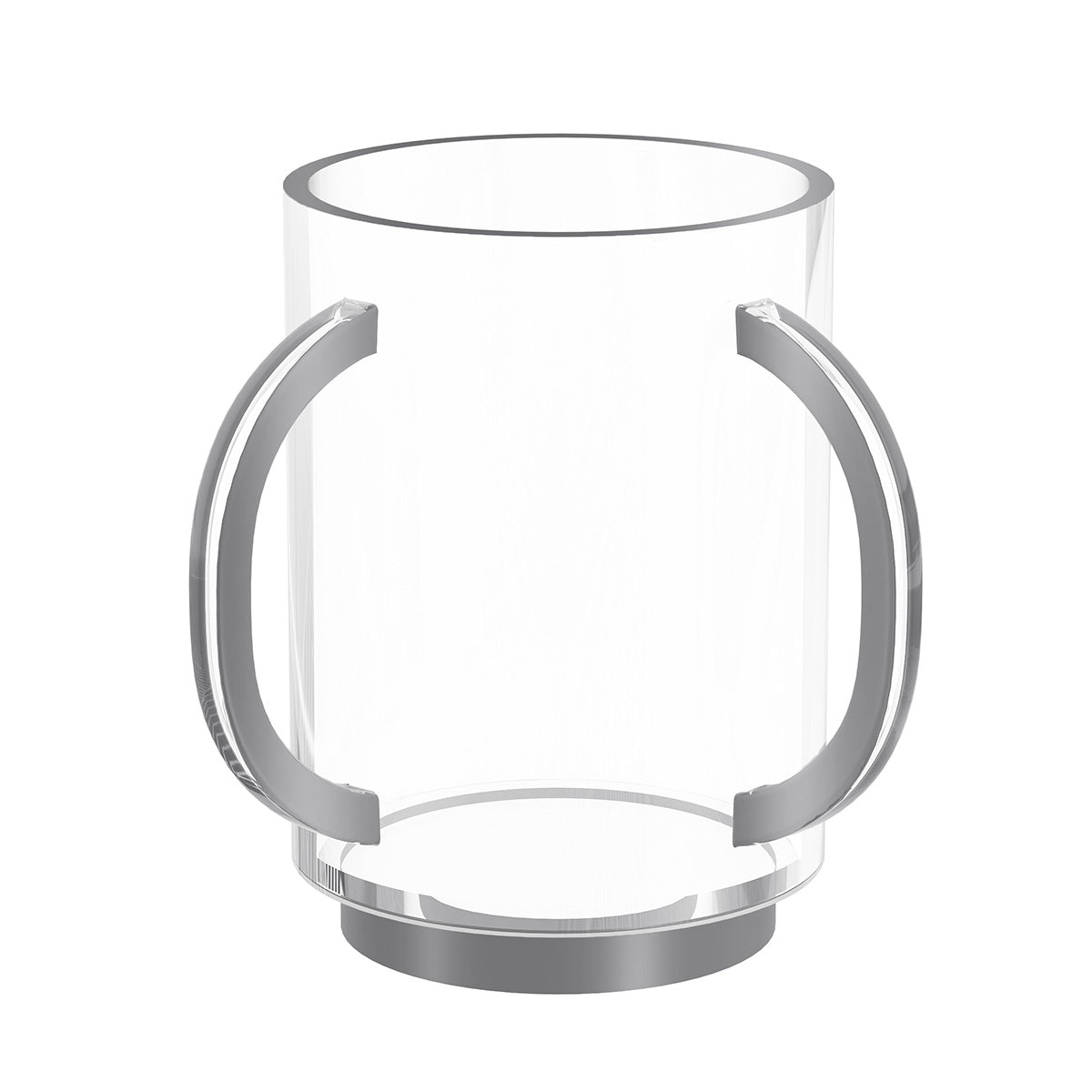 Silver version of the Raised washing cup with silver handles, rim and base