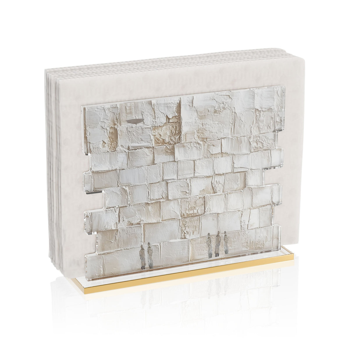 Textured lucite Kosel-shape napkin holder