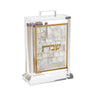 Serene Kosel matchbox holder with Kosel stone panel, gold Shabbos lettering and matches inside