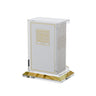 White zemiros set: six Zemiros Shabbos booklets in a lucite holder on a gold-trim base