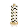 Urban Deco besamim holder, geometric black and white cylinder with gold Hebrew Besamim and gold cap