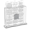 Silver-trimmed Wave bencher holder with cards and silver Birkat Hamazon plaque on the front