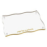 Gold-edge version of the Wave Hadlakos Neiros tray with gold Hebrew lettering along the front