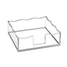 Silver-trim Wave napkin holder with wavy top edge and front cutout