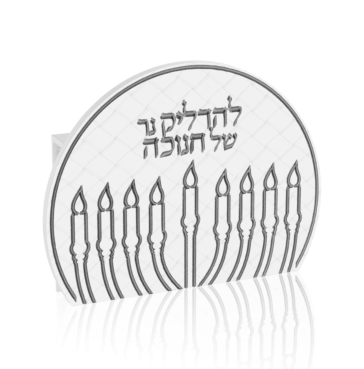 Silver Chanukah match holder shown empty from a slight angle