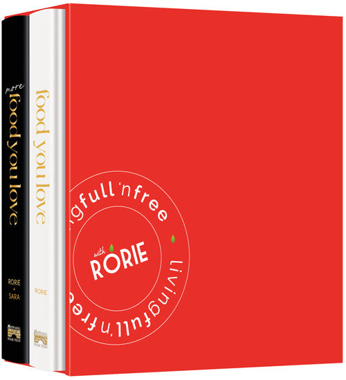 The Food You Love slipcased set on its cover, kosher cookbooks by Rorie Weisberg and Sara Goldstein