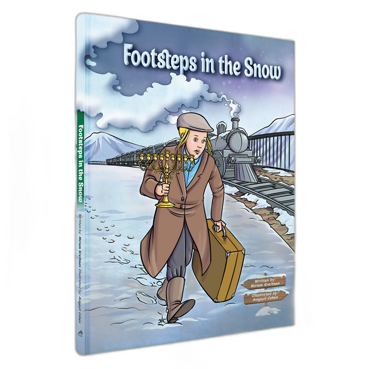 Footsteps in the Snow English comic book cover by Miriam Kreitman, illustrated by Avigayil Cohen