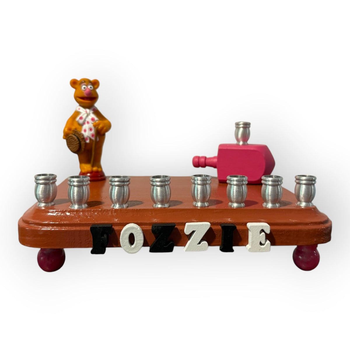 Fozzie Bear menorah, view 4