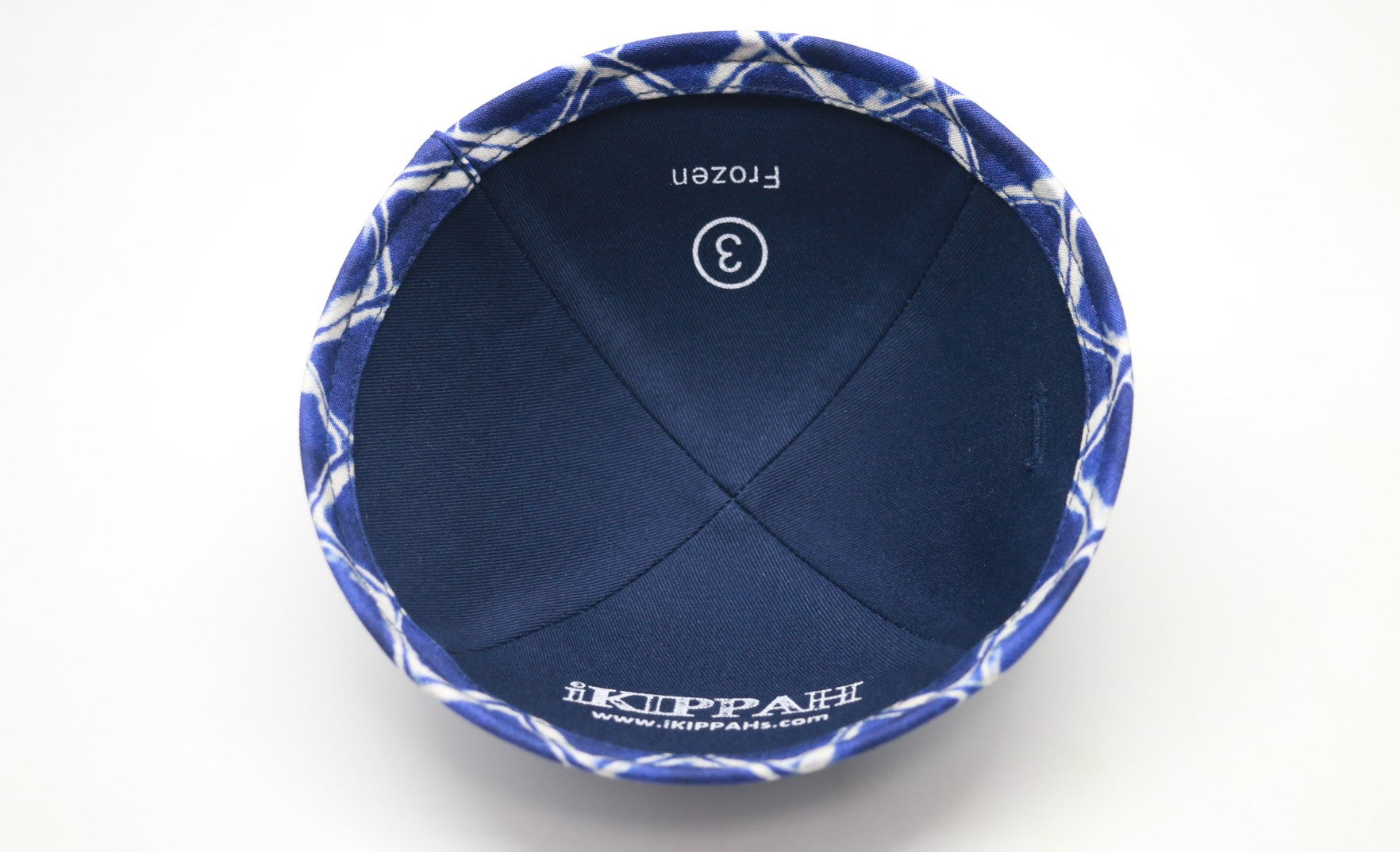 Close-up of Cotton Kippah lining and stitching