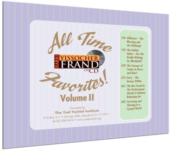 All Time Favorites Volume 2- Rabbi Yissocher Frand on CD - ArtScroll | Judaica Square