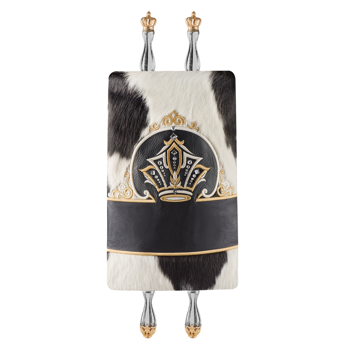 Fur an Leather Torah Mantle - Style #434 - Black