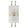 Fur an Leather Torah Mantle - Style #435 - White and Gold
