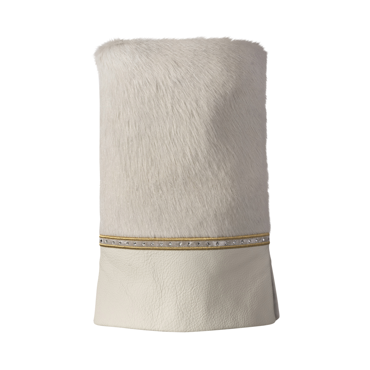 Fur and Leather Torah Mantle - Style #381 - White
