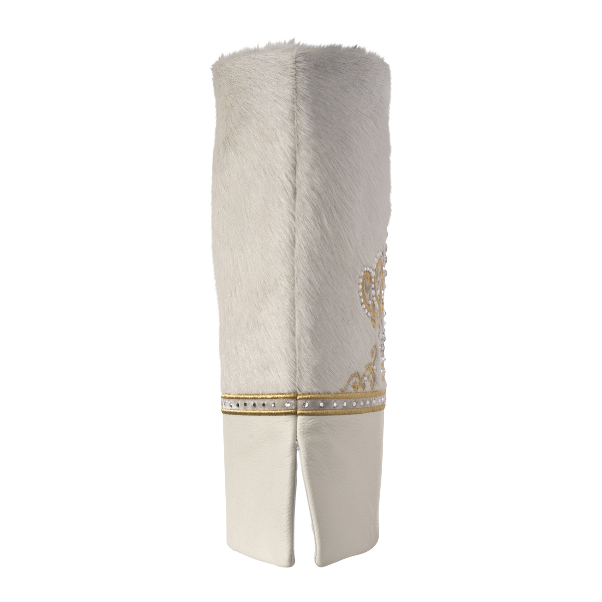 Fur and Leather Torah Mantle - Style #381 - White