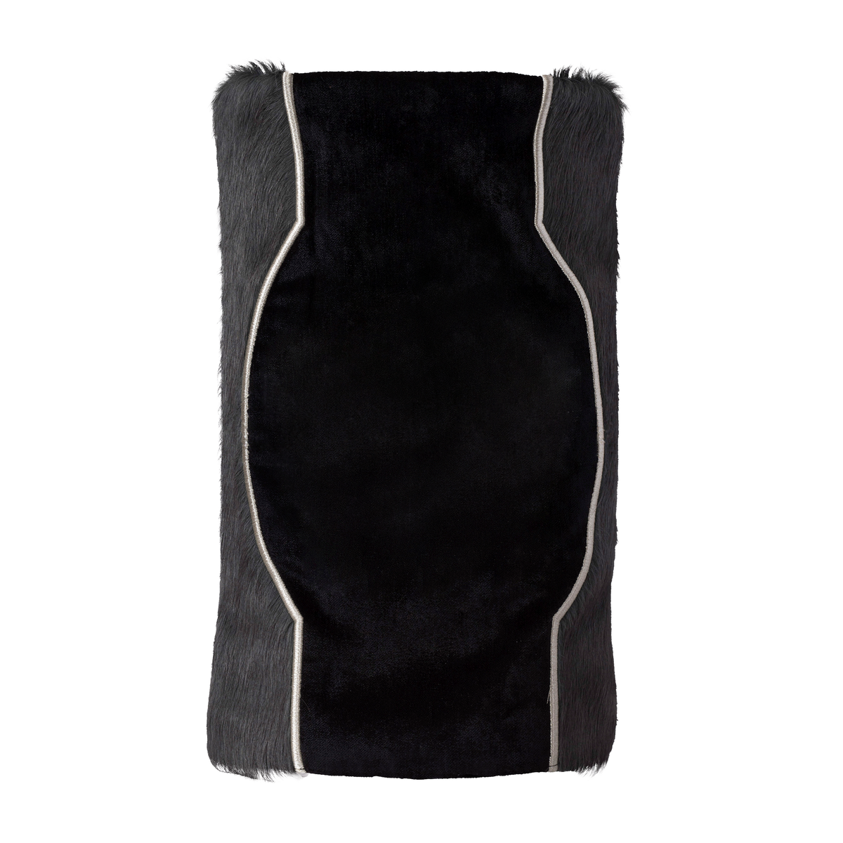 Fur and Velvet Torah Mantle, style 821, Black — side view