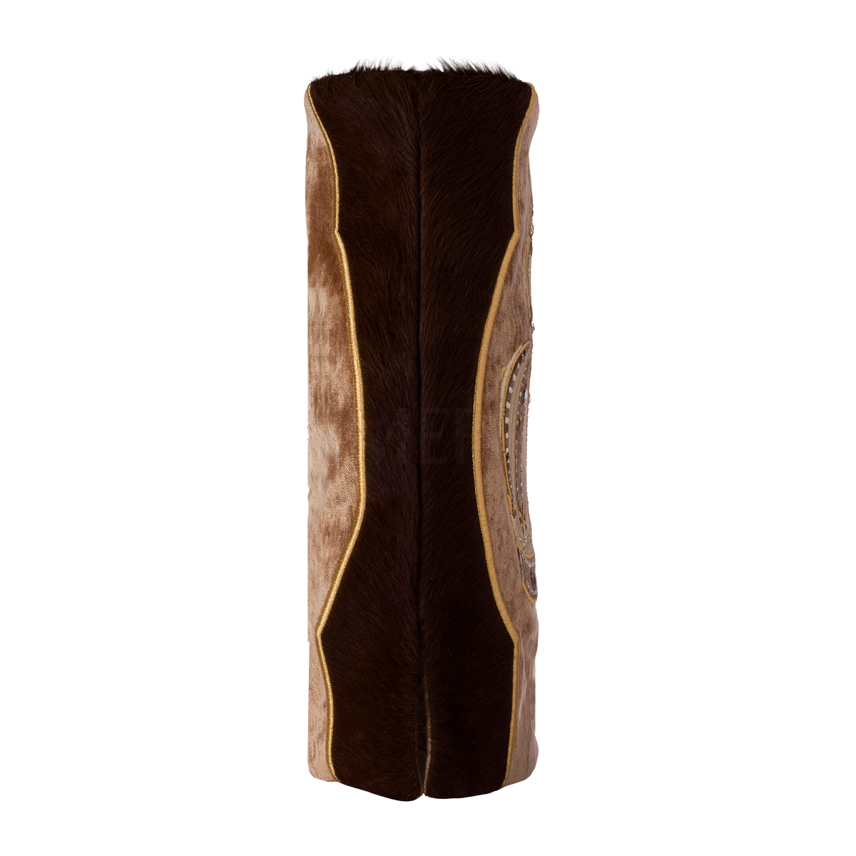 Fur and Velvet Torah Mantle - style #821 - Brown