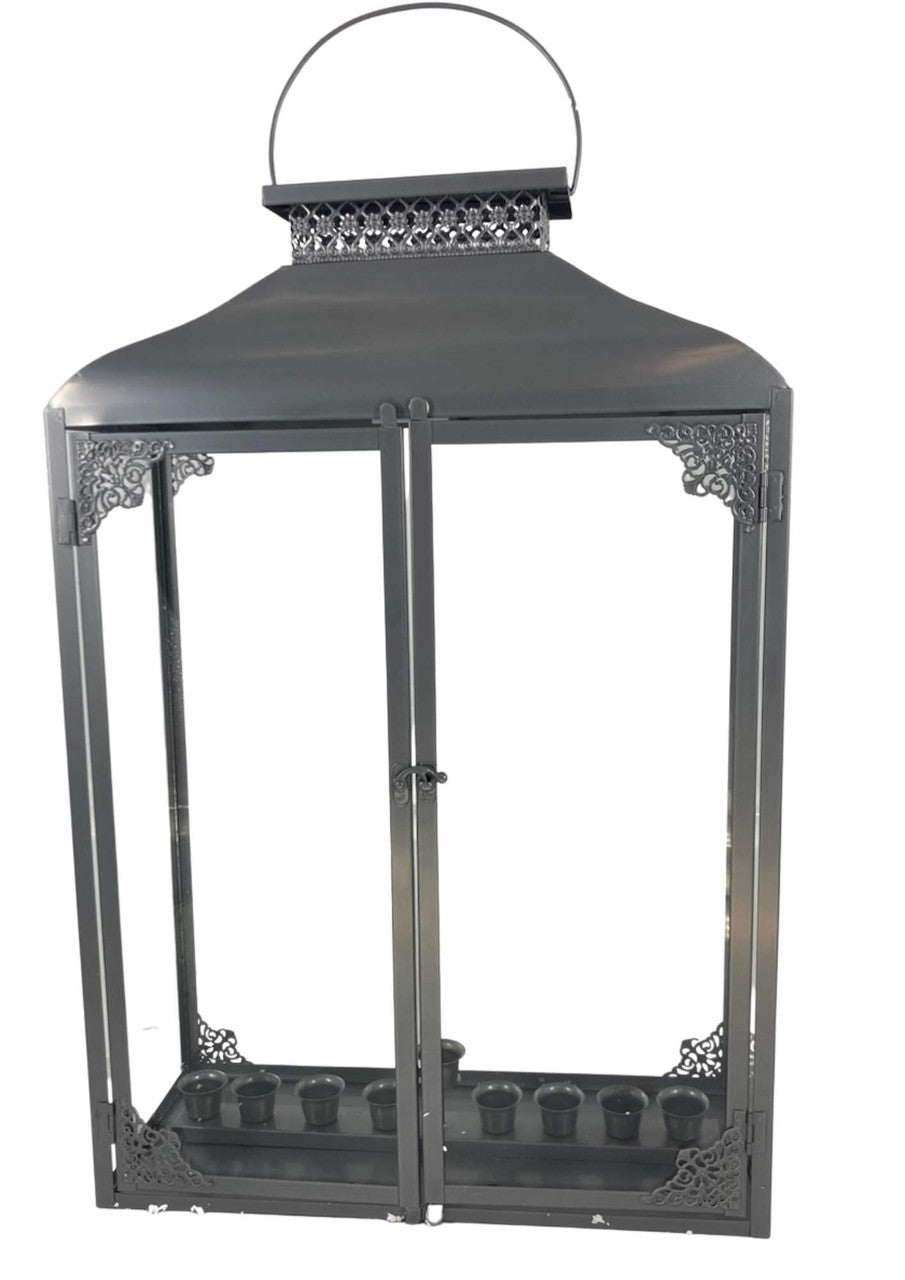 Glass Menorah House Lantern 16 x 23 in, front view