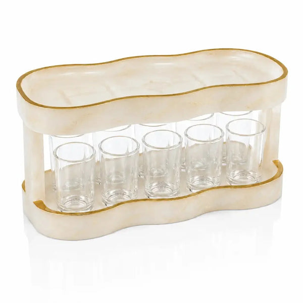 Waterdale Curved Kiddush Fountain — 10 Acrylic Cups | Judaica Square Lakewood