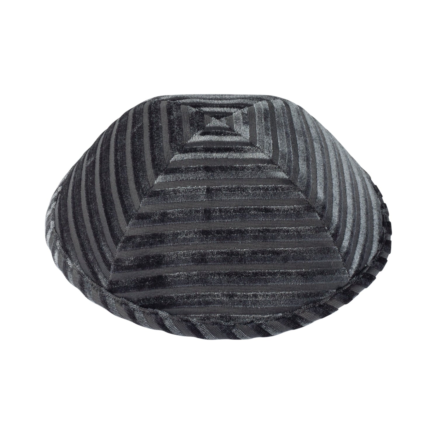 Close-up of Velvet Kippah lining and stitching