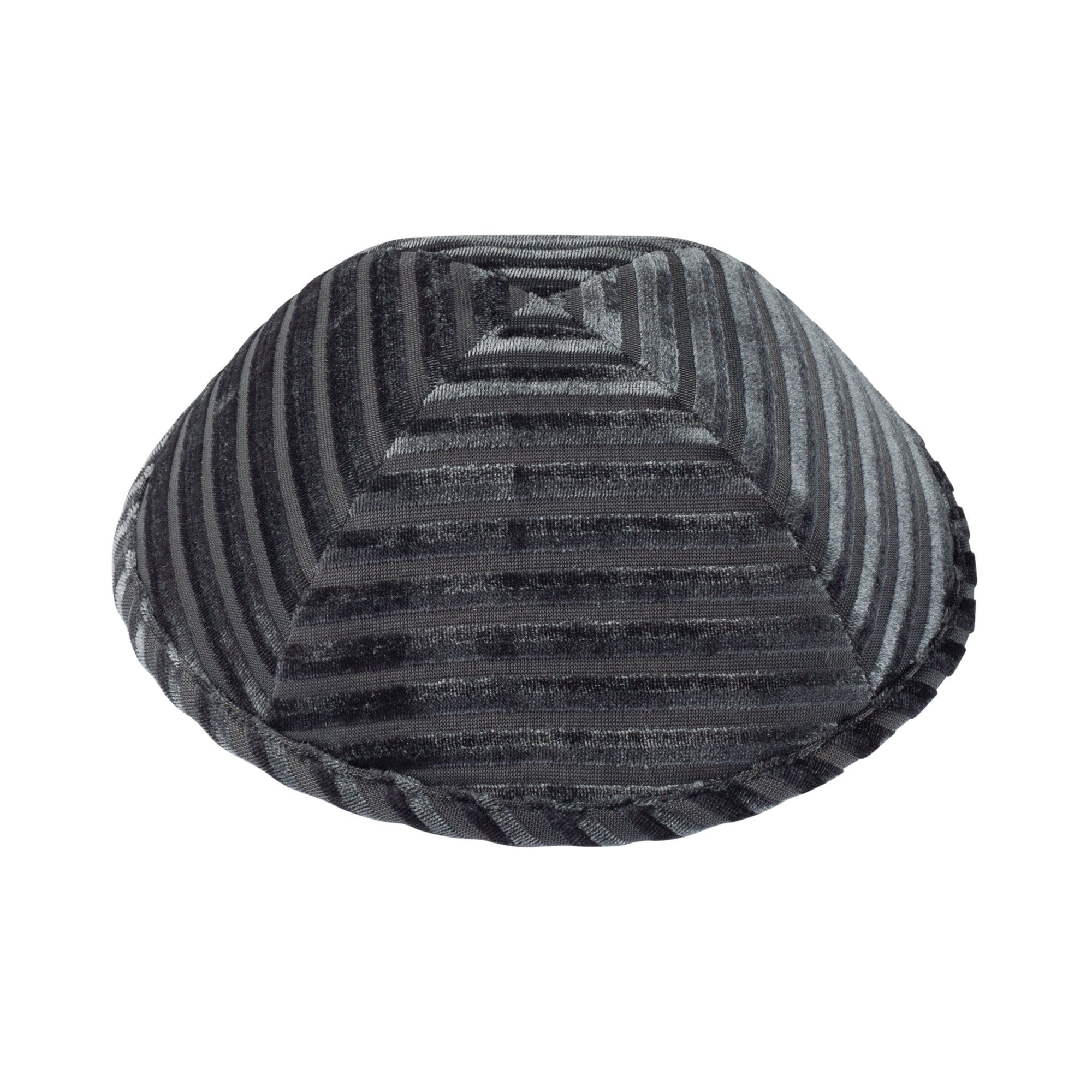 Close-up of Velvet Kippah lining and stitching