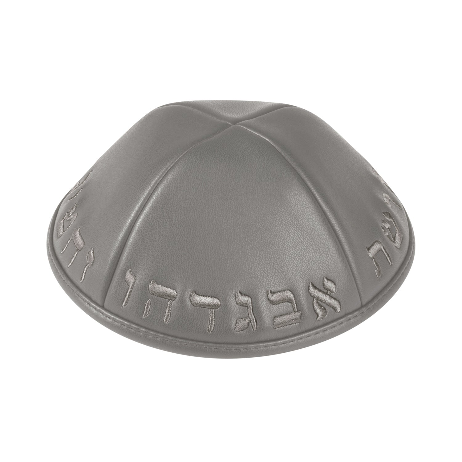 Leather Kippah - side view showing six-panel design