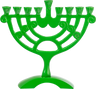 Green colored 6 inch menorah with swirl details