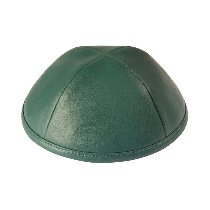 Green Leather Kippah for Shabbos - iKippah by Judaica Square