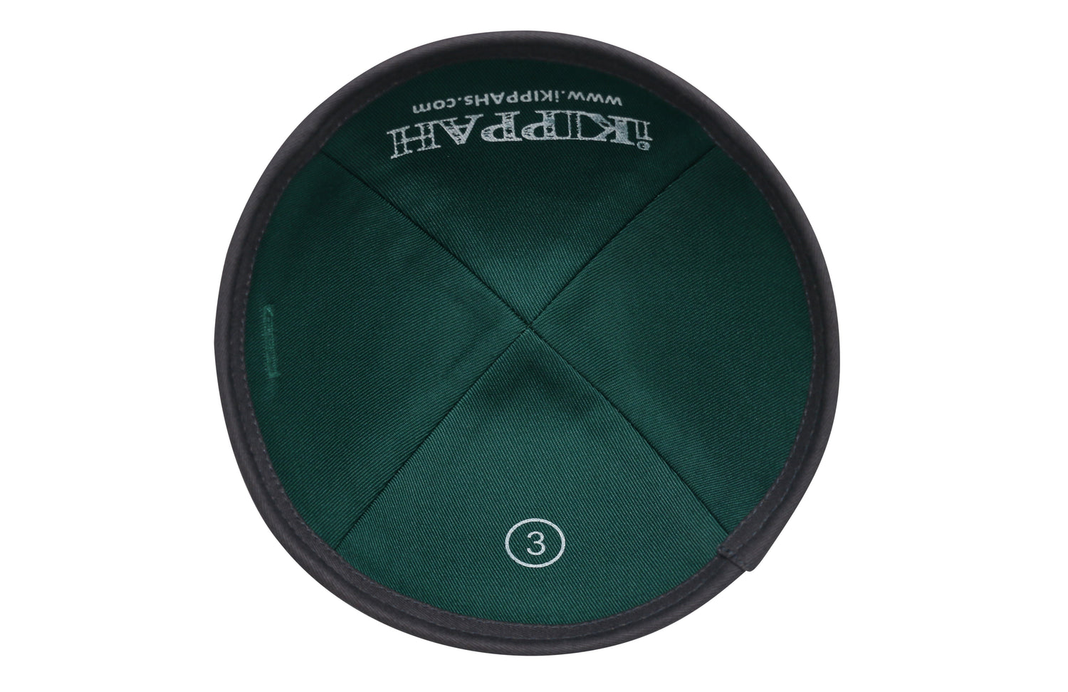 Close-up of Gray Cotton Kippah lining and stitching